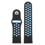 Fb.r37.1.5 Up Black & Blue StrapsCo Perforated Silicone Rubber Watch Band Quick Release Strap For Fitbit Versa SmallLarge
