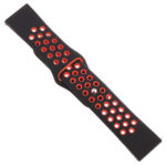 Fb.r37.1.6 Angle Black & Red StrapsCo Perforated Silicone Rubber Watch Band Quick Release Strap For Fitbit Versa SmallLarge