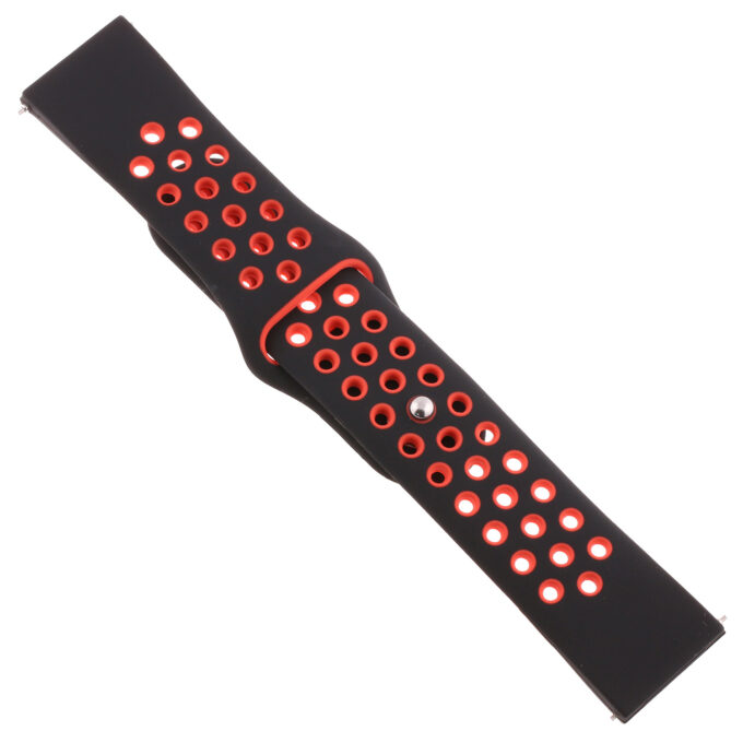 Fb.r37.1.6 Angle Black & Red StrapsCo Perforated Silicone Rubber Watch Band Quick Release Strap For Fitbit Versa SmallLarge