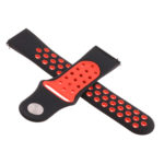 Fb.r37.1.6 Cross Black & Red StrapsCo Perforated Silicone Rubber Watch Band Quick Release Strap For Fitbit Versa SmallLarge