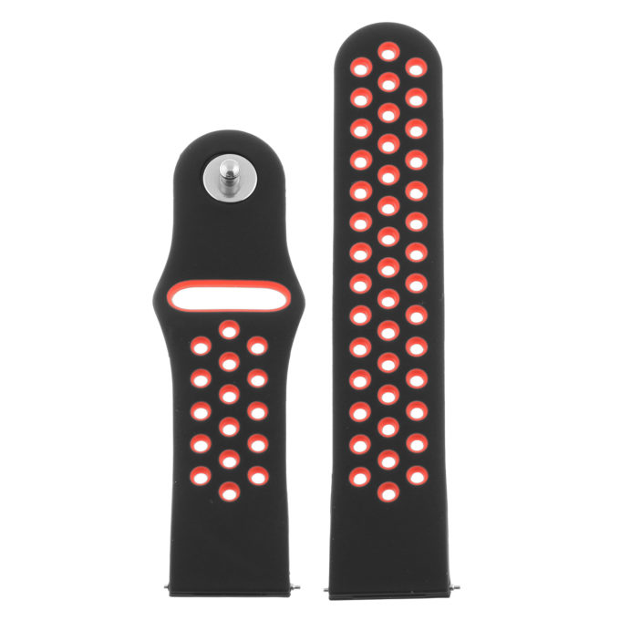 Fb.r37.1.6 Up Black & Red StrapsCo Perforated Silicone Rubber Watch Band Quick Release Strap For Fitbit Versa SmallLarge