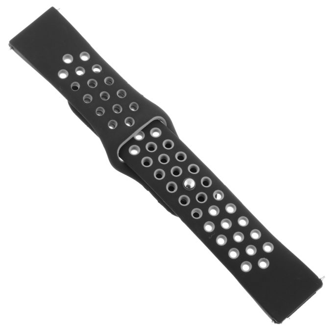 Fb.r37.1.7 Angle Black & Grey StrapsCo Perforated Silicone Rubber Watch Band Quick Release Strap For Fitbit Versa SmallLarge