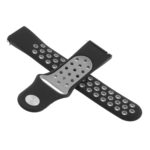 Fb.r37.1.7 Cross Black & Grey StrapsCo Perforated Silicone Rubber Watch Band Quick Release Strap For Fitbit Versa SmallLarge