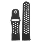Fb.r37.1.7 Up Black & Grey StrapsCo Perforated Silicone Rubber Watch Band Quick Release Strap For Fitbit Versa SmallLarge