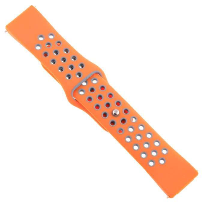 Fb.r37.12.7 Angle Orange & Grey StrapsCo Perforated Silicone Rubber Watch Band Quick Release Strap For Fitbit Versa SmallLarge