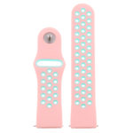 Fb.r37.13.11 Up Pink & Green StrapsCo Perforated Silicone Rubber Watch Band Quick Release Strap For Fitbit Versa SmallLarge