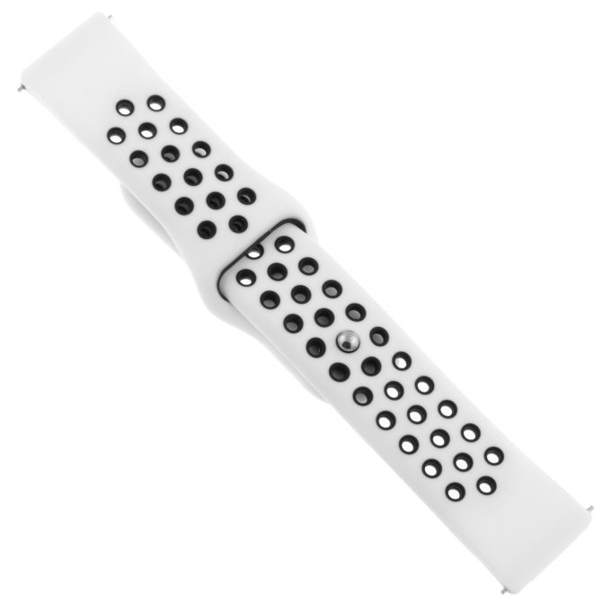 Fb.r37.22.1 Angle White & Black StrapsCo Perforated Silicone Rubber Watch Band Quick Release Strap For Fitbit Versa SmallLarge
