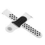 Fb.r37.22.1 Cross White & Black StrapsCo Perforated Silicone Rubber Watch Band Quick Release Strap For Fitbit Versa SmallLarge