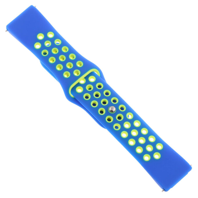 Fb.r37.5.11 Angle Blue & Green StrapsCo Perforated Silicone Rubber Watch Band Quick Release Strap For Fitbit Versa SmallLarge
