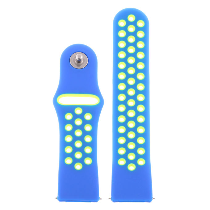 Fb.r37.5.11 Up Blue & Green StrapsCo Perforated Silicone Rubber Watch Band Quick Release Strap For Fitbit Versa SmallLarge