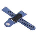 Fb.r37.5a.1 Cross Dark Blue & Black StrapsCo Perforated Silicone Rubber Watch Band Quick Release Strap For Fitbit Versa SmallLarge