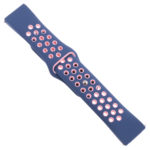 Fb.r37.5a.13 Angle Dark Blue & Pink StrapsCo Perforated Silicone Rubber Watch Band Quick Release Strap For Fitbit Versa SmallLarge