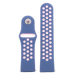 Fb.r37.5a.13 Up Dark Blue & Pink StrapsCo Perforated Silicone Rubber Watch Band Quick Release Strap For Fitbit Versa SmallLarge