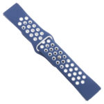 Fb.r37.5a.22 Angle Dark Blue & White StrapsCo Perforated Silicone Rubber Watch Band Quick Release Strap For Fitbit Versa SmallLarge