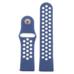 Fb.r37.5a.22 Up Dark Blue & White StrapsCo Perforated Silicone Rubber Watch Band Quick Release Strap For Fitbit Versa SmallLarge