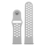 Fb.r37.7.22 Up Grey & White StrapsCo Perforated Silicone Rubber Watch Band Quick Release Strap For Fitbit Versa SmallLarge