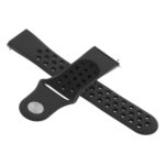 Fb.r37.7a.1 Cross Dark Grey & Black StrapsCo Perforated Silicone Rubber Watch Band Quick Release Strap For Fitbit Versa SmallLarge