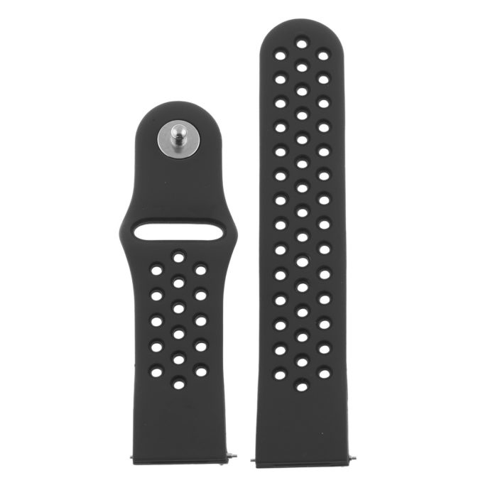 Fb.r37.7a.1 Up Dark Grey & Black StrapsCo Perforated Silicone Rubber Watch Band Quick Release Strap For Fitbit Versa SmallLarge