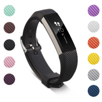 Fb.r40.1 Gallery Black StrapsCo Silicone Rubber Watch Band Strap For Fitbit Ace