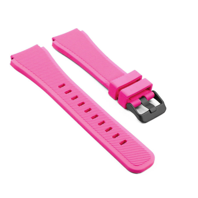 S.r4.13.mb Angle Pink StrapsCo Silicone Rubber Watch Band Strap With Black Buckle For Samsung Gear S3