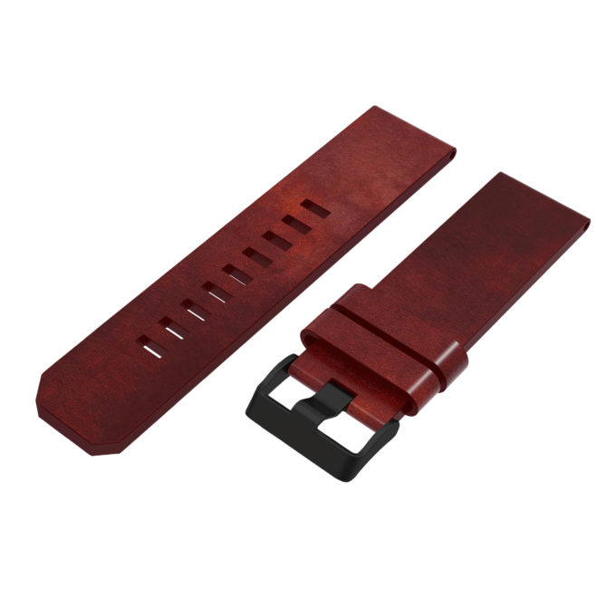 G.l2.2.mb Angle Brown StrapsCo QuickFit 26 Leather Watch Band Strap With Black Buckle For Garmin Fenix 5X & 3 & 3 HR