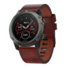 G.l2.2.mb Main Brown StrapsCo QuickFit 26 Leather Watch Band Strap With Black Buckle For Garmin Fenix 5X & 3 & 3 HR