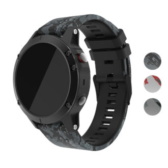 G.r29.1.mb Gallery Black Camo StrapsCo QuickFit 22 Silicone Rubber Watch Band Strap With Black Buckle For Garmin Fenix 5 & Forerunner 935 & Ins