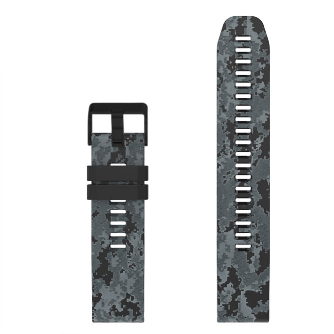 G.r29.7.mb Grey Camo Up StrapsCo QuickFit 22 Silicone Rubber Watch Band Strap With Black Buckle For Garmin Fenix 5 & Forerunner 935 & Instinct