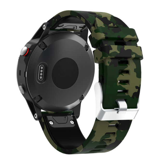 G.r30.b Back Army Camo StrapsCo QuickFit 22 Silicone Rubber Watch Band Strap For Garmin Fenix 5 & Forerunner 935 & Instinct