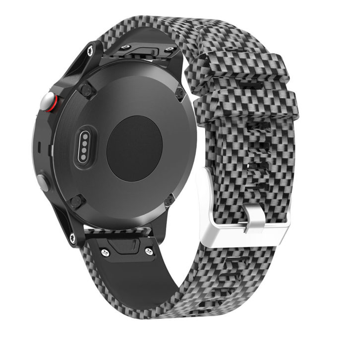 G.r30.d Back Silver Weave StrapsCo QuickFit 22 Silicone Rubber Watch Band Strap For Garmin Fenix 5 & Forerunner 935 & Instinct