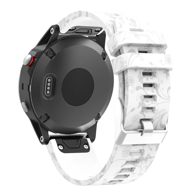 G.r30.k Back White & Silver Fairies StrapsCo QuickFit 22 Silicone Rubber Watch Band Strap For Garmin Fenix 5 & Forerunner 935 & Instinct