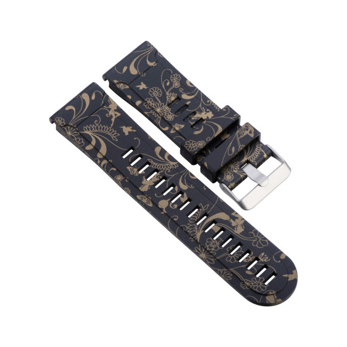 G.r31.c Main Black & Gold Fairies StrapsCo QuickFit 22 Silicone Rubber Watch Band Strap For Garmin Fenix 5 & Forerunner 935 & Instinct