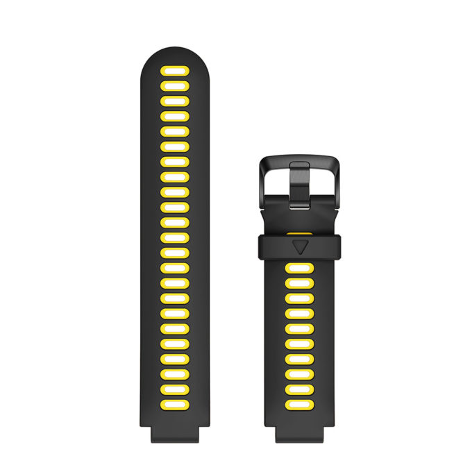 G.r32.1.10.mb Up Black & Yellow StrapsCo Silicone Rubber Replacement Watch Band Strap With Black Buckle For Garmin Forerunner & Approach