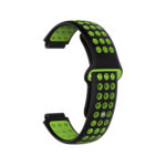 G.r33.1.11 Back Black & Green StrapsCo Perforated Silicone Rubber Watch Band Strap For Garmin Forerunner & Approach