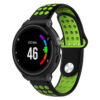 G.r33.1.11 Main Black & Green StrapsCo Perforated Silicone Rubber Watch Band Strap For Garmin Forerunner & Approach