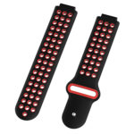 G.r33.1.6 Angle Black & Red StrapsCo Perforated Silicone Rubber Watch Band Strap For Garmin Forerunner & Approach