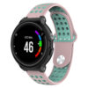 G.r33.13.11 Main Pink & Mint Green StrapsCo Perforated Silicone Rubber Watch Band Strap For Garmin Forerunner & Approach