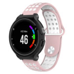 G.r33.13.22 Main Pink & White StrapsCo Perforated Silicone Rubber Watch Band Strap For Garmin Forerunner & Approach