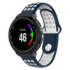 G.r33.5.22 Main Dark Blue & White StrapsCo Perforated Silicone Rubber Watch Band Strap For Garmin Forerunner & Approach