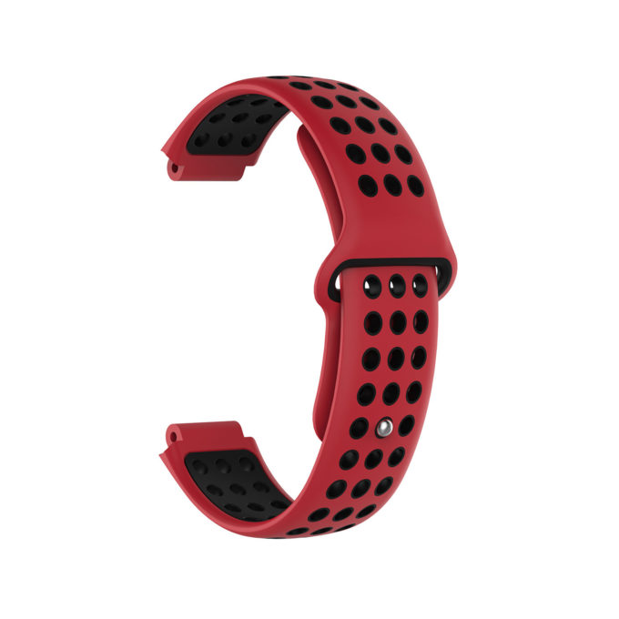 G.r33.6.1 Back Red & Black StrapsCo Perforated Silicone Rubber Watch Band Strap For Garmin Forerunner & Approach