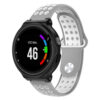 G.r33.7.22 Main Grey & White StrapsCo Perforated Silicone Rubber Watch Band Strap For Garmin Forerunner & Approach