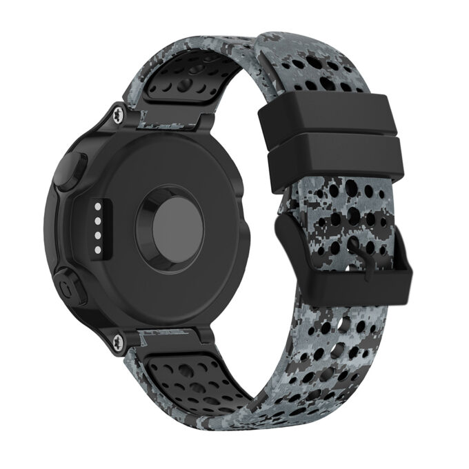 G.r34.1 Back Black Camo StrapsCo Rubber Watch Band Strap W Black Buckle For Garmin Forerunner 200 230 235 620 630 735XT & Approach