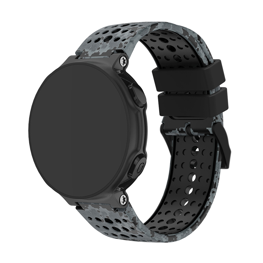 G.r34.1 Main Black Camo StrapsCo Rubber Watch Band Strap W Black Buckle For Garmin Forerunner 200 230 235 620 630 735XT & Approach