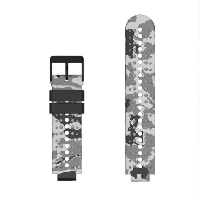 G.r34.7 Grey Camo Up StrapsCo Rubber Watch Band Strap W Black Buckle For Garmin Forerunner 200 230 235 620 630 735XT & Approach