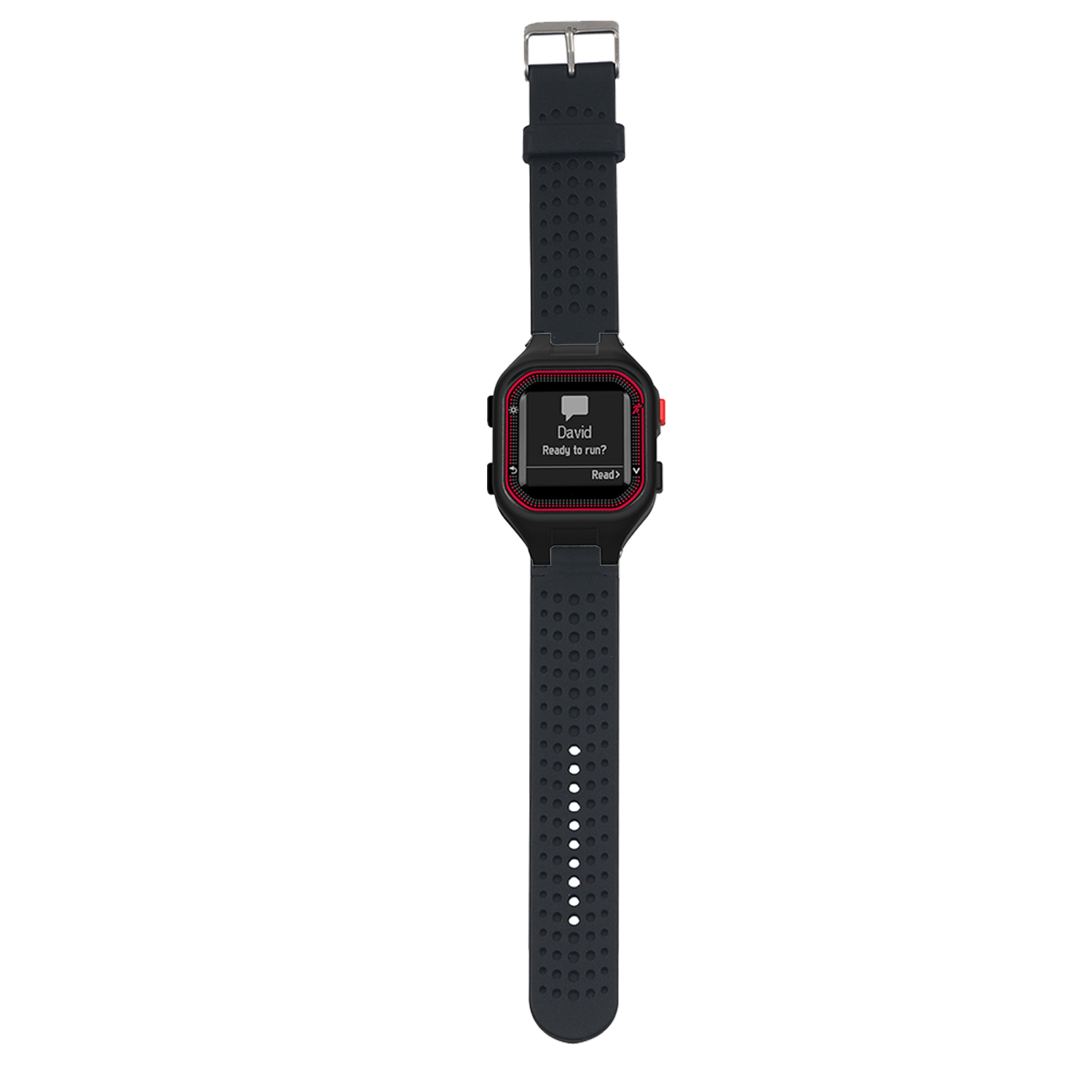 G.r36.1 Main Black StrapsCo Silicone Rubber Watch Band Strap For Garmin Forerunner 25 (Large Version)