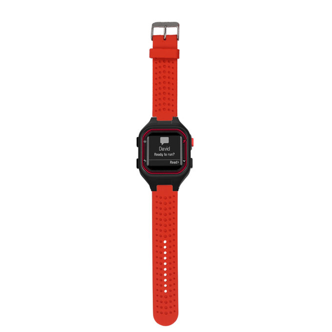 G.r36.6 Main Red StrapsCo Silicone Rubber Watch Band Strap For Garmin Forerunner 25 (Large Version)