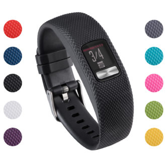 G.r38.1 Gallery Black StrapsCo Silicone Rubber Watch Band Strap For Garmin Vivofit 4 Small Large