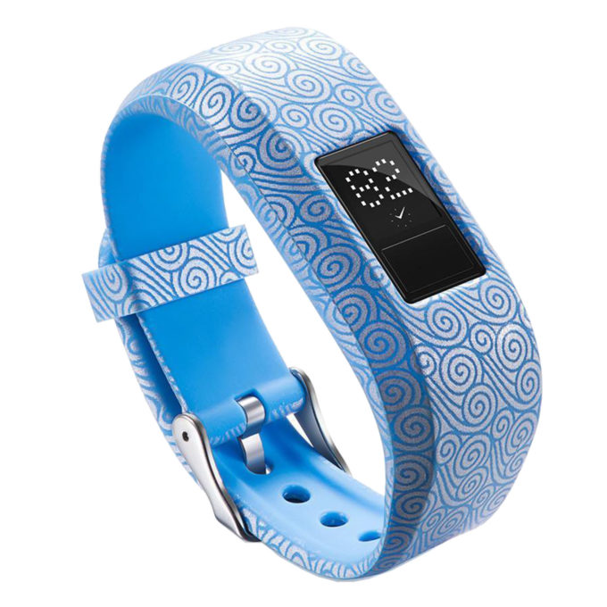 G.r39.b Main Blue Swirls StrapsCo Silicone Rubber Replacement Watch Band Strap For Garmin Vivofit JR