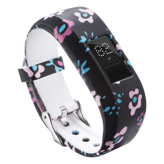 G.r39.m Main Painted Flowers StrapsCo Silicone Rubber Replacement Watch Band Strap For Garmin Vivofit JR