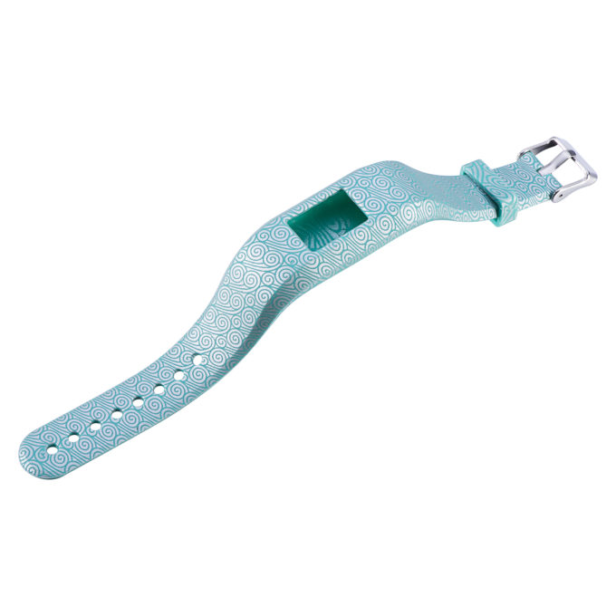 G.r39.q Alt Turquoise Swirls StrapsCo Silicone Rubber Replacement Watch Band Strap For Garmin Vivofit JR